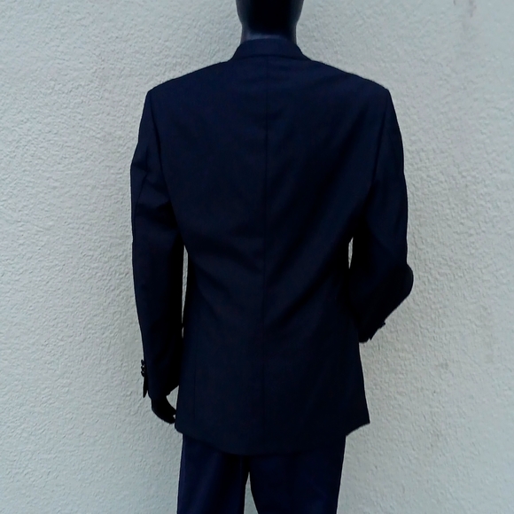 (TUX) DANIEL GRAY BLACK NOTCH LAPEL TUXEDO JACKET - Picture 15 of 17